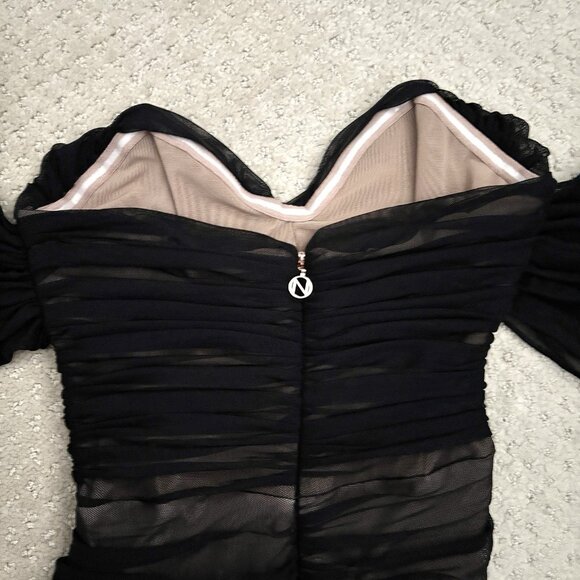 Nookie Dita Black Strapless Mesh Gown Women’s Size Medium Dress - Picture 9 of 10